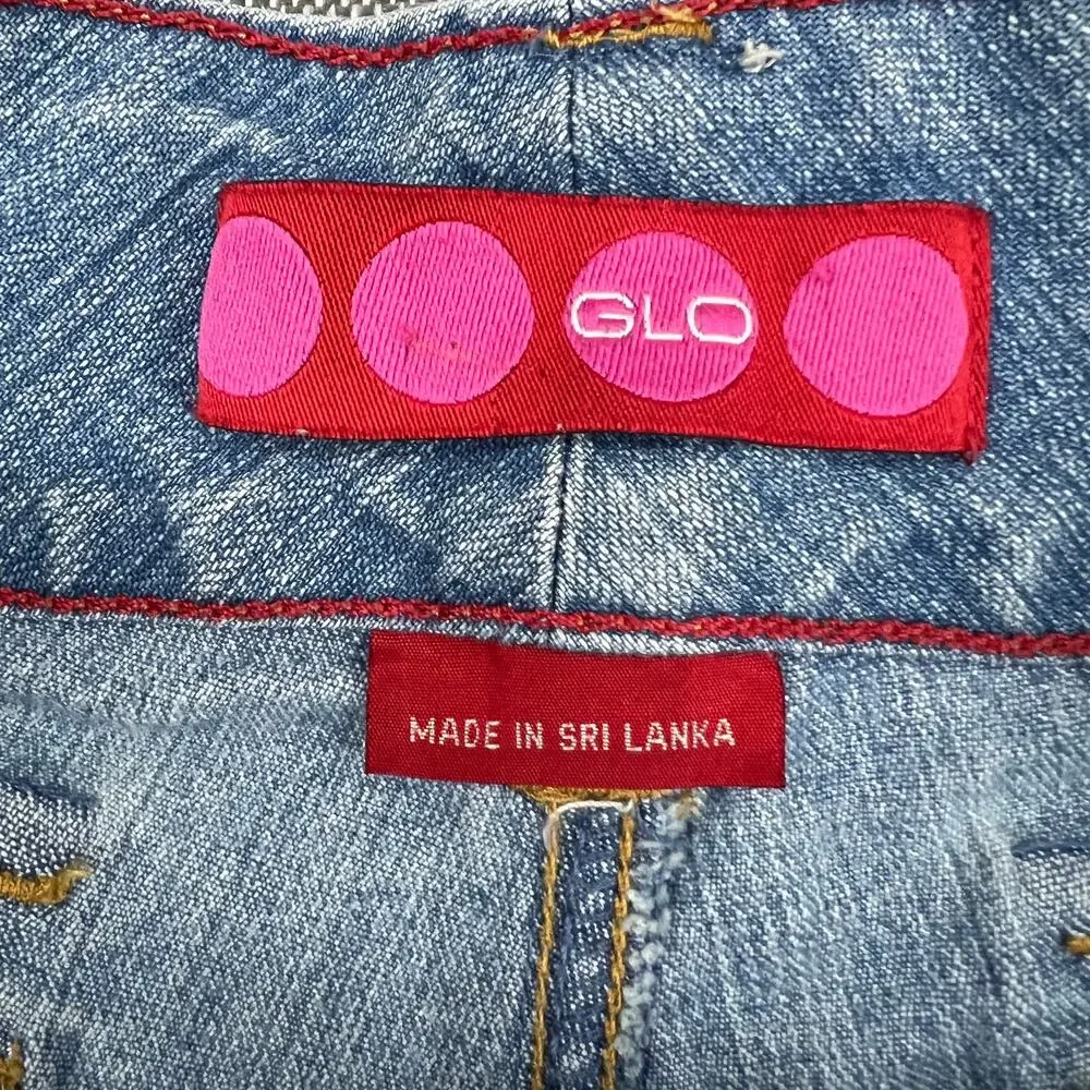 Glo Womens Y2K‎ Blue Cargo Pockets Denim Microshorts Jean Shorts Size Junior 3